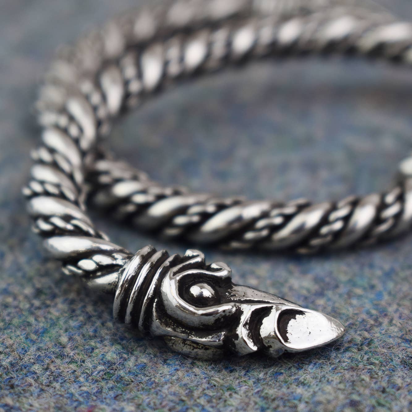Large Pewter Viking Raven Bracelet