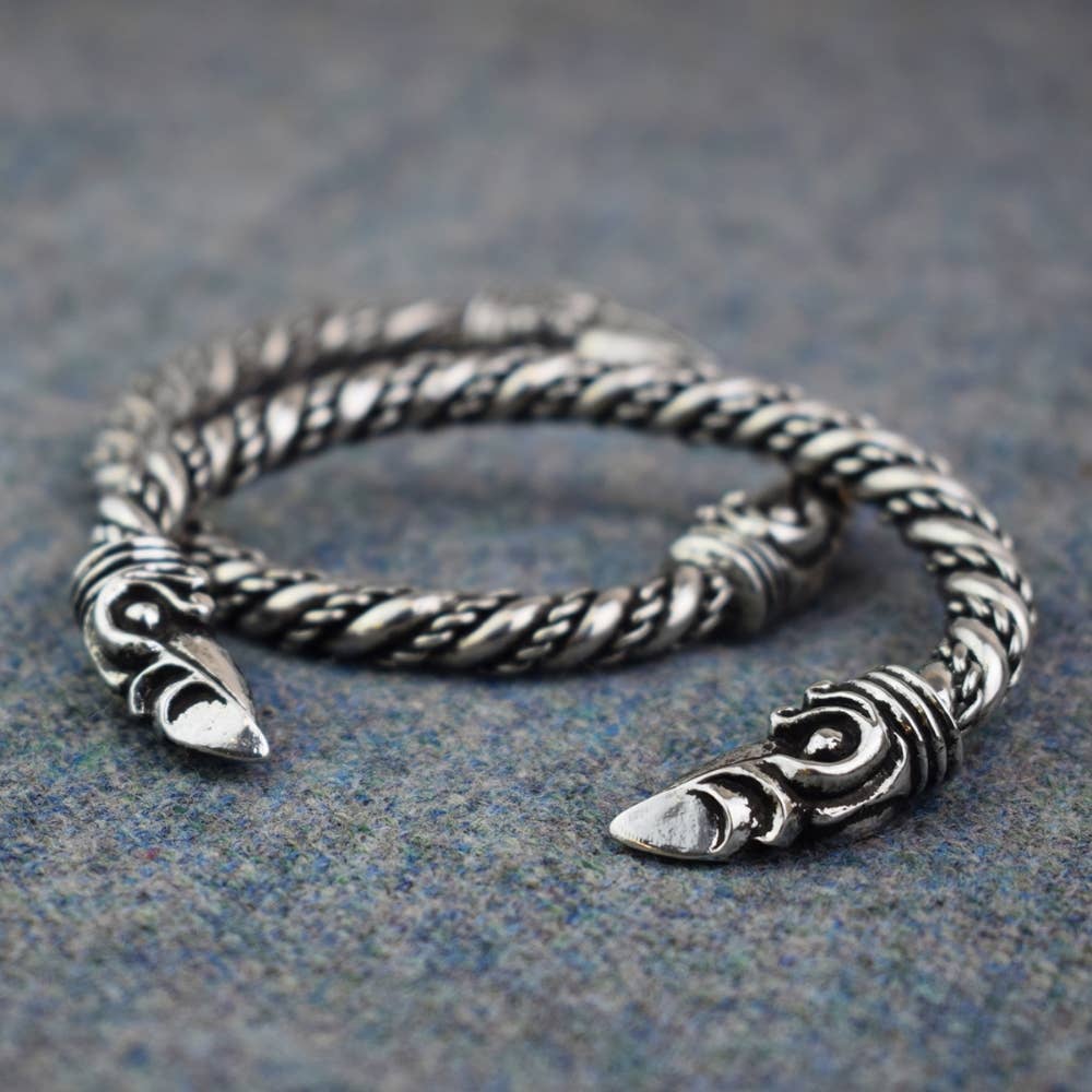 Large Pewter Viking Raven Bracelet